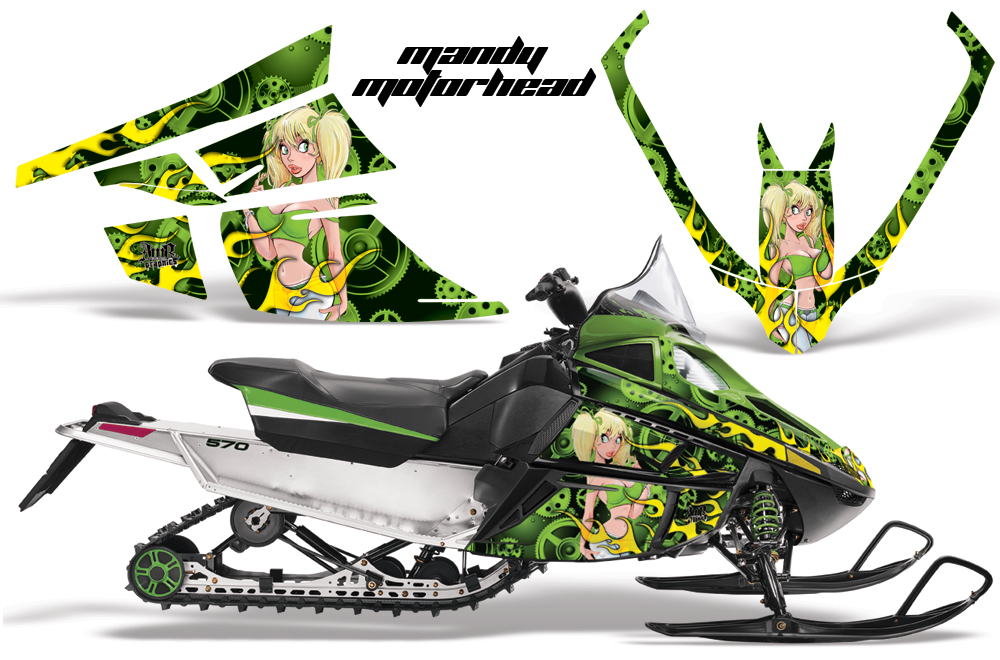 Arctic Cat F Series Graphics Kits Mandy Motorhead Green